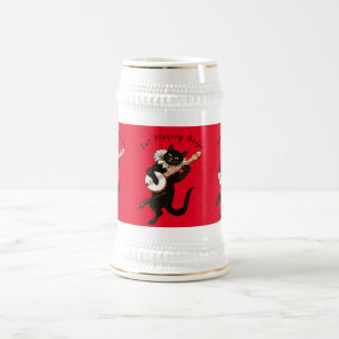 Cat playing Banjo Thunder_Cove Beer Stein