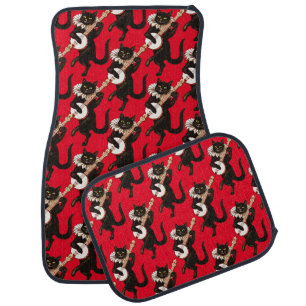 Cat playing Banjo Thunder_Cove Car Floor Mat