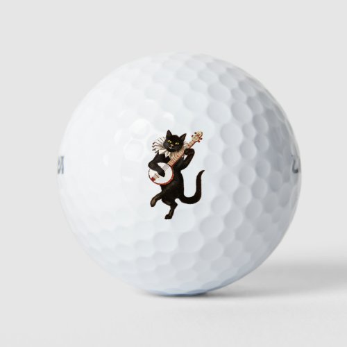 Cat playing Banjo Thunder_Cove Golf Balls