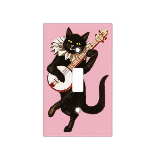 Cat playing Banjo Thunder_Cove Light Switch Cover