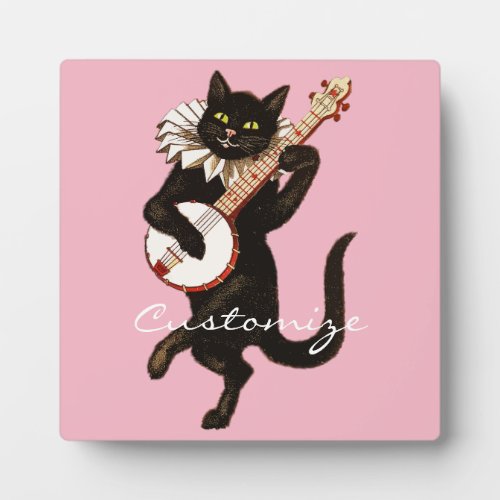 Cat playing Banjo Thunder_Cove Plaque