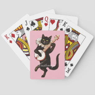 Cat playing Banjo Thunder_Cove Poker Cards