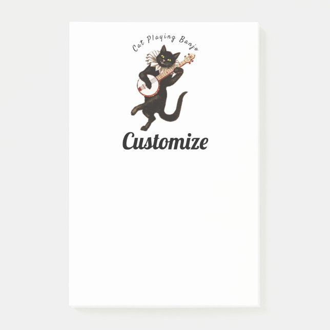 Cat playing Banjo Thunder_Cove  Post-it Notes (Front)