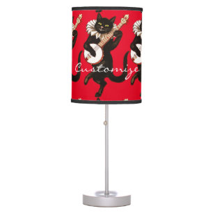 Cat playing Banjo Thunder_Cove Table Lamp