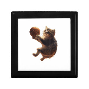 Cat Playing Basketball Funny Cats Mom Meow Kitty F Gift Box