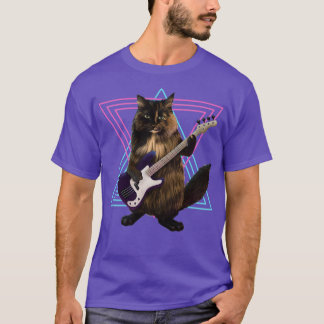 Cat playing bass guitar 1 T-Shirt