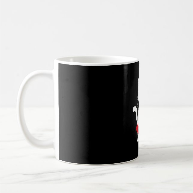 Cat Playing Bass guitar Coffee Mug (Left)
