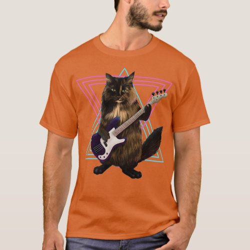 Cat playing bass guitar  T_Shirt