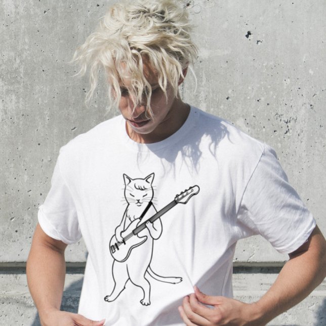 CAT PLAYING BASS GUITAR T-SHIRTS (Creator Uploaded)