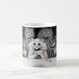 Cat Playing Card, Louis Wain Coffee Mug