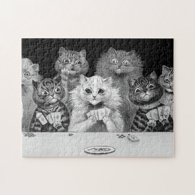 Cat Playing Card, Louis Wain Jigsaw Puzzle (Horizontal)