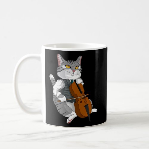 Cat Playing Cello Violin musical instrument    Coffee Mug