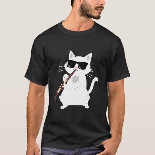 Cat Playing Clarinet T_Shirt