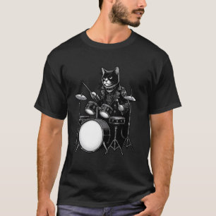 Cat Playing Drums Cat Lover For Drummers T-Shirt
