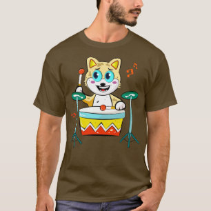 Cat Playing Drums T-Shirt