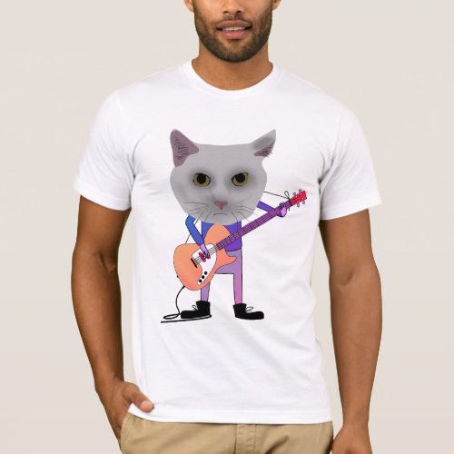 CAT PLAYING ELECTRIC GUITAR T_Shirts