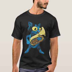Cat playing Euphonium brass Instrument T-Shirt