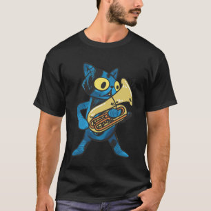 Cat playing Euphonium  brass Instrument T-Shirt