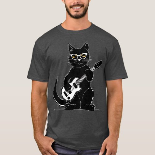Cat playing guitar 1 T_Shirt