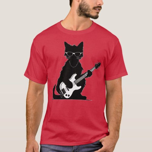 Cat playing guitar 2 T_Shirt