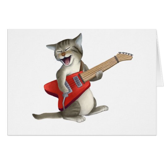 Cat Playing Guitar Cards (Front Horizontal)