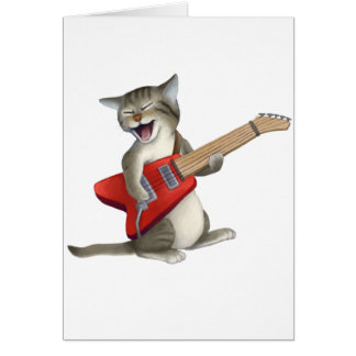 Cat Playing Guitar Cards