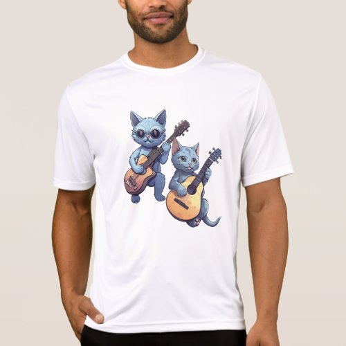 Cat playing guitar cat lover T_Shirt