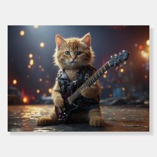 CAT PLAYING GUITAR FOAM BOARD POSTER
