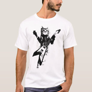 Cat Playing Guitar Funny Kitten T-Shirt