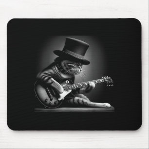 Cat Playing Guitar - Funny Rock Music Guitar Cat F Mouse Pad
