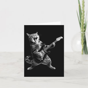 Cat Playing Guitar Rock And Roll Rock Star For Men Card