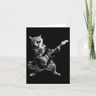 Cat Playing Guitar Rock And Roll Rock Star For Men Card