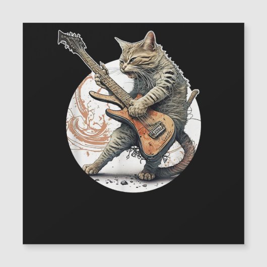 Cat Playing Guitar  Rock Cat  Heavy Metal Cat  Mus (Front)