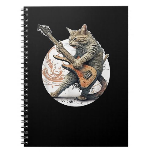 Cat Playing Guitar  Rock Cat  Heavy Metal Cat  Mus Notebook