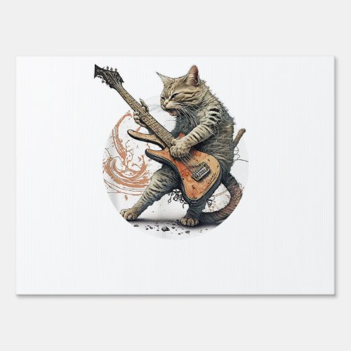 Cat Playing Guitar  Rock Cat  Heavy Metal Cat  Mus Sign