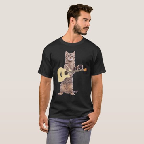 Cat Playing Guitar Tshirt