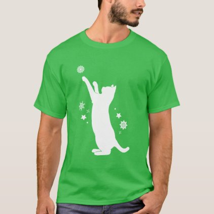 Cat Playing in the Snow at the Holidays! T-Shirt