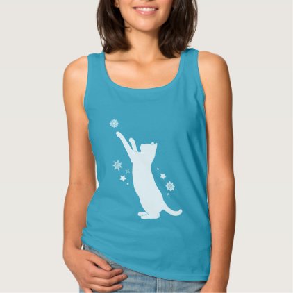 Cat Playing in the Snow at the Holidays! Tank Top