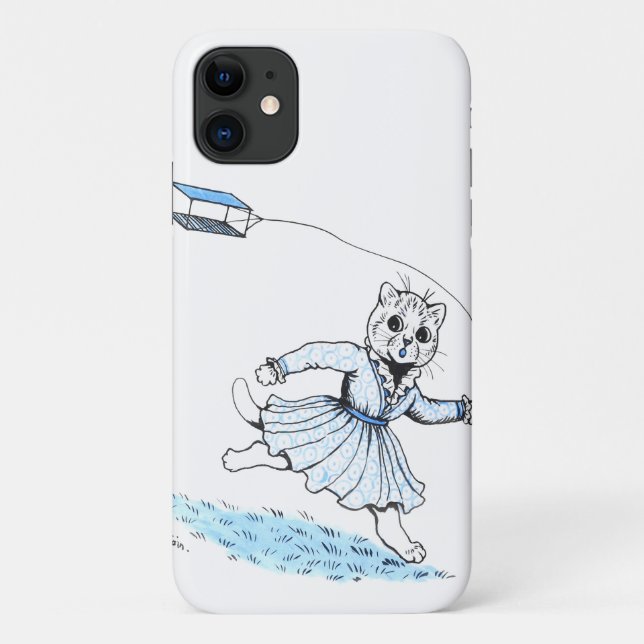 Cat Playing Kite, Louis Wain Case-Mate iPhone Case (Back)