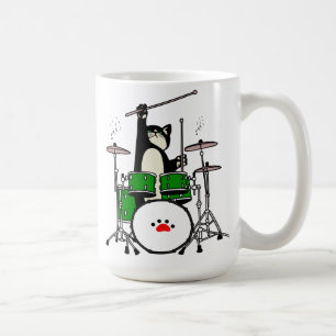 Cat Playing Musical Gift, Cat Playing Drum Coffee Mug
