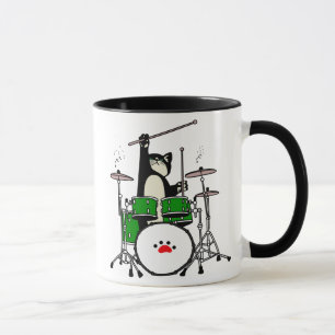 Cat Playing Musical Gift, Cat Playing Drum Mug