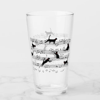 Cat Playing Note Music, Cat Music, Black Cat Gift Glass