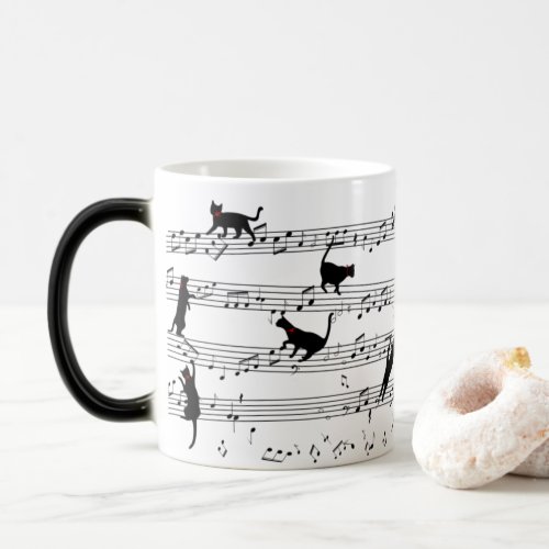 Cat Playing Note Music Cat Music Black Cat Gift Magic Mug