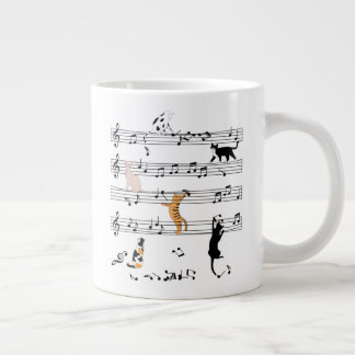 Cat Playing Note Music, Naughty Cat Gift, Cute Cat Giant Coffee Mug