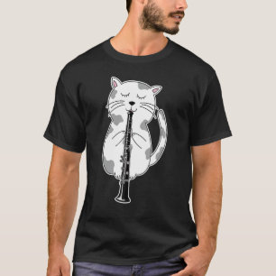 Cat Playing Oboe I Musician I Music Instrument I O T-Shirt