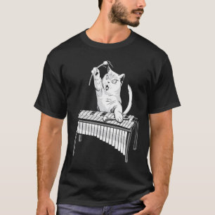 Cat Playing Percussion Musical Instrument Xylophon T-Shirt