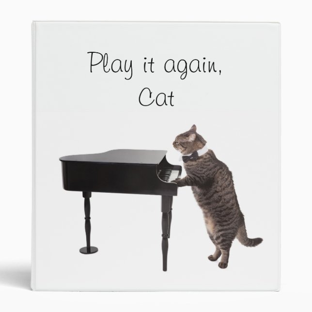 Cat Playing Piano Binder (Front)