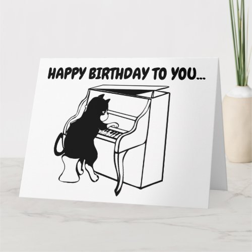 CAT PLAYING PIANO BIRTHDAY CARDS CARD