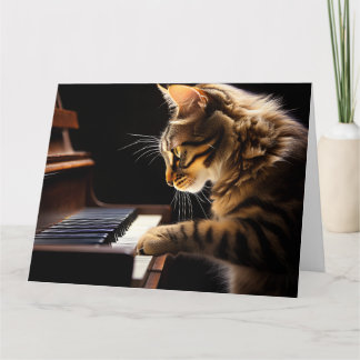 CAT PLAYING PIANO BIRTHDAY FRIEND GREETING CARD