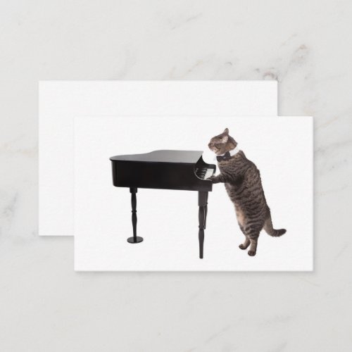 Cat Playing Piano Business Card